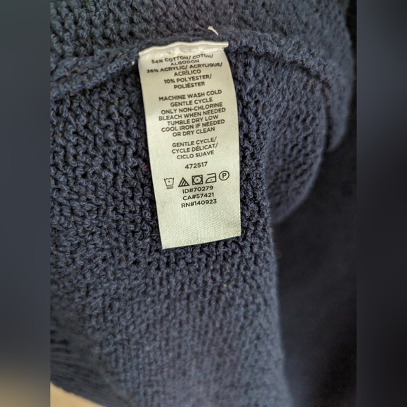 LOFT Dark Navy Blue Knit Yarn Blend Cardigan Sweater XSP BRAND NEW WITH TAGS - Picture 3 of 7